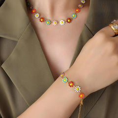 Daisy Garden Enamel Bracelet