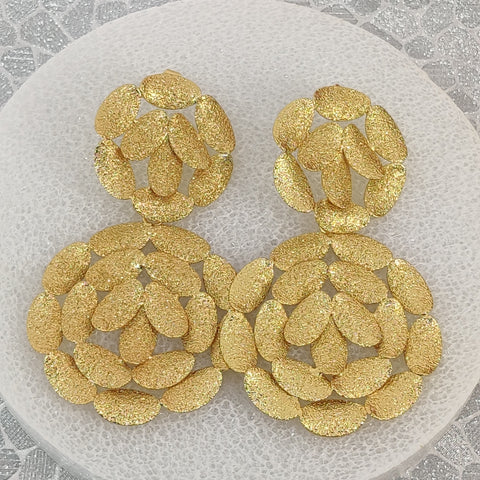 Golden Leaf Cluster Earrings