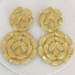 Golden Leaf Cluster Earrings