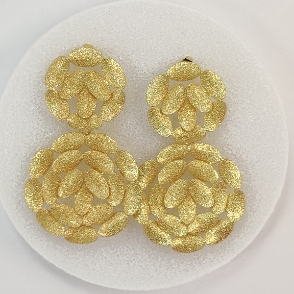 Golden Leaf Cluster Earrings