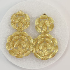 Golden Leaf Cluster Earrings