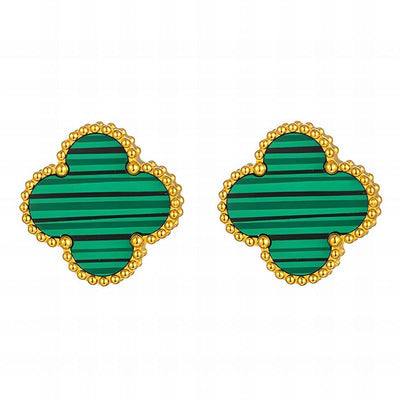 Emerald Clover Studs