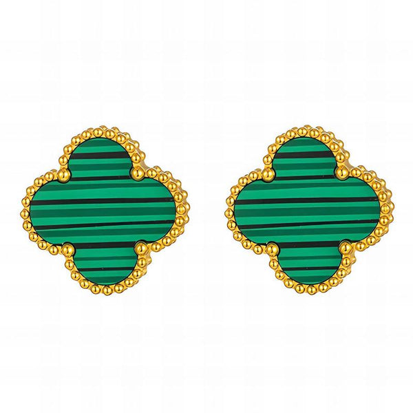 Emerald Clover Studs