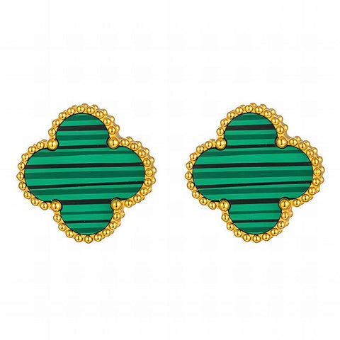 Emerald Clover Studs