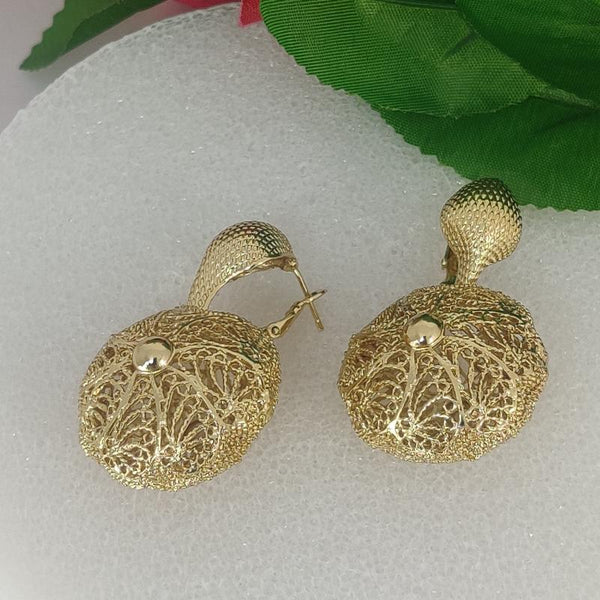 Golden Filigree Dome Earrings