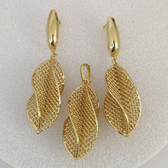 Golden Leaf Twist Earrings