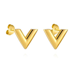 Golden V Stud Earrings