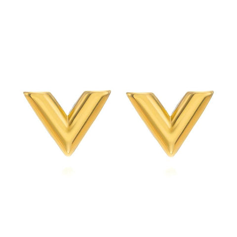 Golden V Stud Earrings