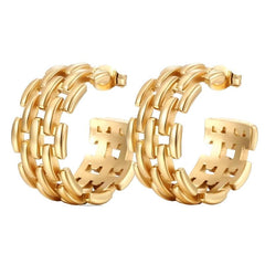 Golden Weave Hoop Earrings