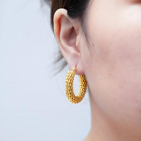  Golden Woven Hoops 