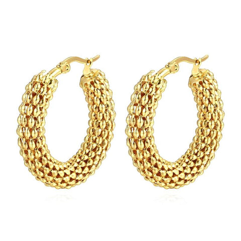  Golden Woven Hoops 