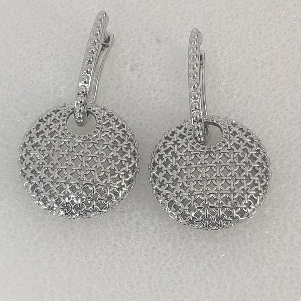 Silver Mesh Disc Earrings