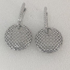 Silver Mesh Disc Earrings