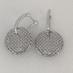 Silver Mesh Disc Earrings