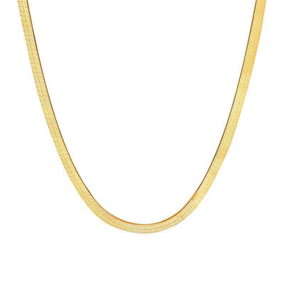 Sleek Herringbone Chain Necklace