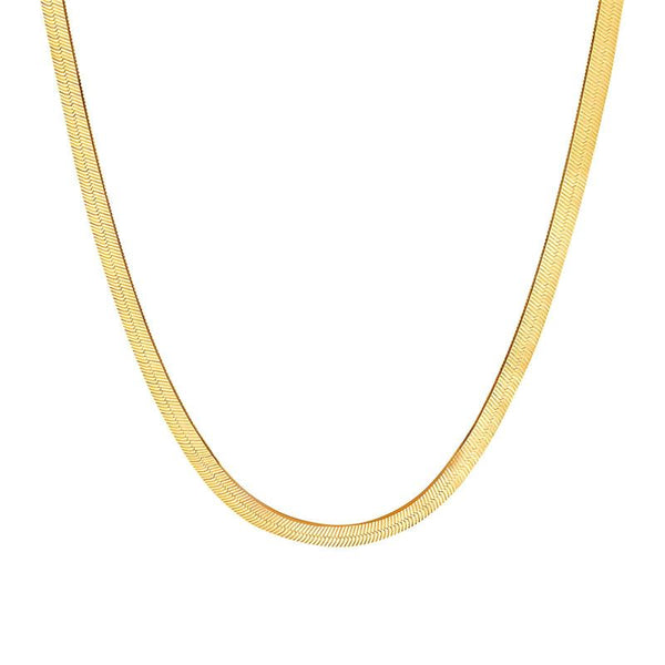 Sleek Herringbone Chain Necklace